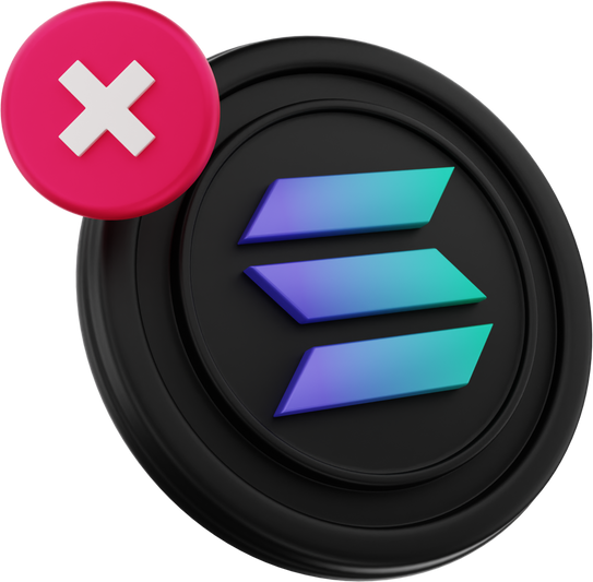 3d illustration, crypto coin solana close